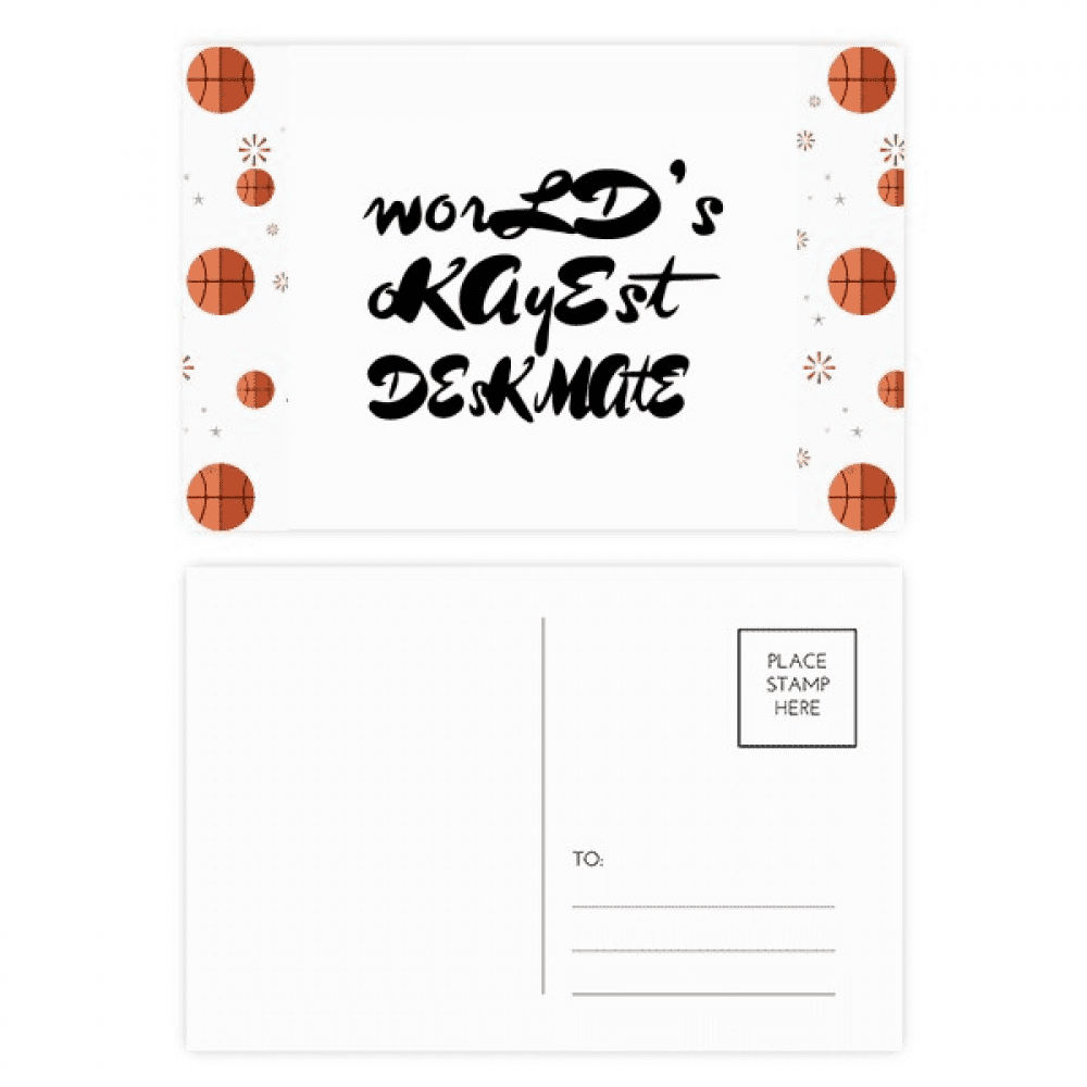 World's Okayest Deskmate Graduation Season Basketball Postcard Set Thanks Card Mailing Side 20pcs