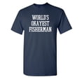 thumbnail image 1 of World's Okayest Fisherman Sarcastic Humor Graphic Novelty Funny Tall T Shirt, 1 of 1