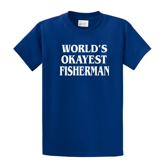 World's Okayest Fisherman T Shirt Funny Tee for Fishing-royal-6xl