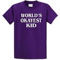 thumbnail image 1 of World's Okayest Kid T Shirt Funny Adult Short Sleeve T-shirt-Purple-XXXL, 1 of 1
