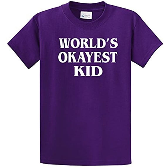 World's Okayest Kid T Shirt Funny Adult Short Sleeve T-shirt-Purple-XXXL