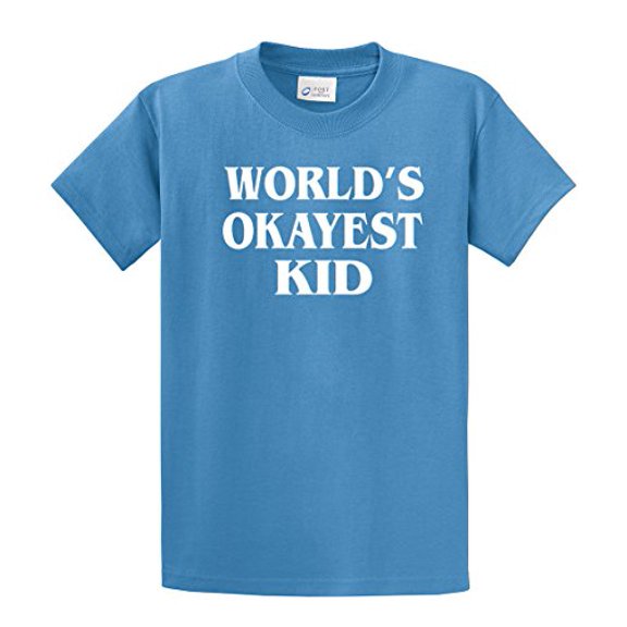 World's Okayest Kid T Shirt Funny Youth Short Sleeve T-shirt-Carolina-YXL