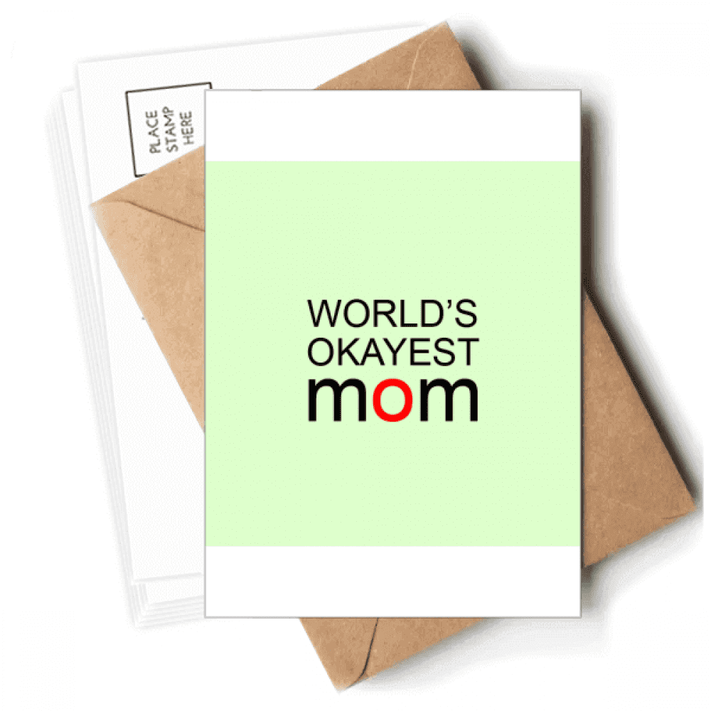World's Okayest Mom Best Mother Quote Postcards Envelopes Blank Note Cards Mailing