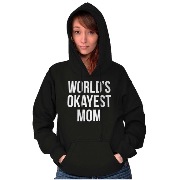 World's Okayest Mom Hilarious Mothers Women Plus Size Graphic Pullover Hoodie Brisco Brands 2X
