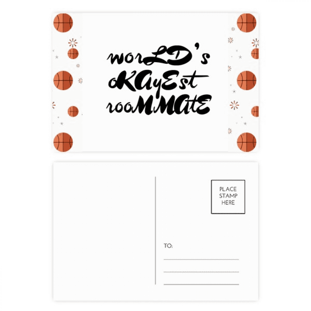 World's Okayest Roommate Graduation season Basketball Postcard Set Thanks Card Mailing Side 20pcs