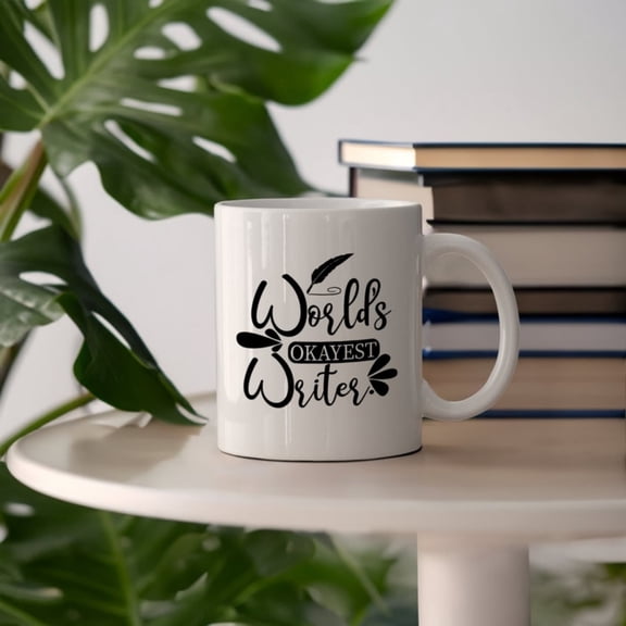 World's Okayest Writer Mug, Ceramic Author's Mug, Writing Coffee Cup, Funny Writer's Gift, Author's Gift, Writer's Gift, World's Okayest Mug.