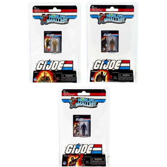 World's Smallest G.I. Joe vs Cobra Duke, Roadblock & Snake Eyes Set of 3 Micro Figures