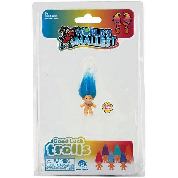 World's Smallest Good Luck Trolls Good Luck Troll Micro Figure (Blue)