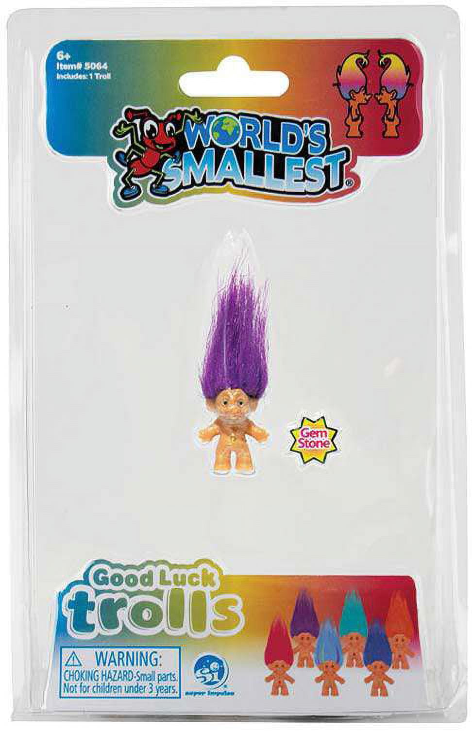 World's Smallest Good Luck Trolls Good Luck Troll Micro Figure (Purple) 