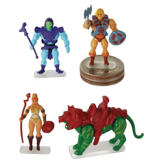 World's Smallest Masters of the Universe He-Man, Skeletor, Teela & Battle Cat Set of 4 Micro Figures