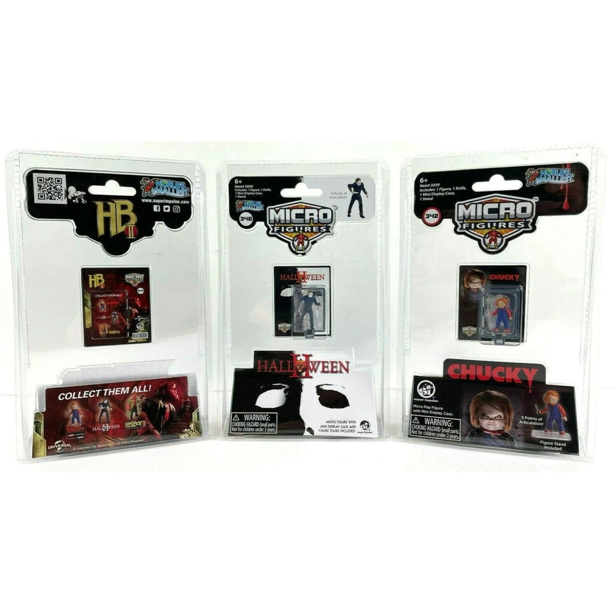 SET/3 Worlds Smallest Micro CHUCKY,HELLBOY,MICHAEL MEYERS