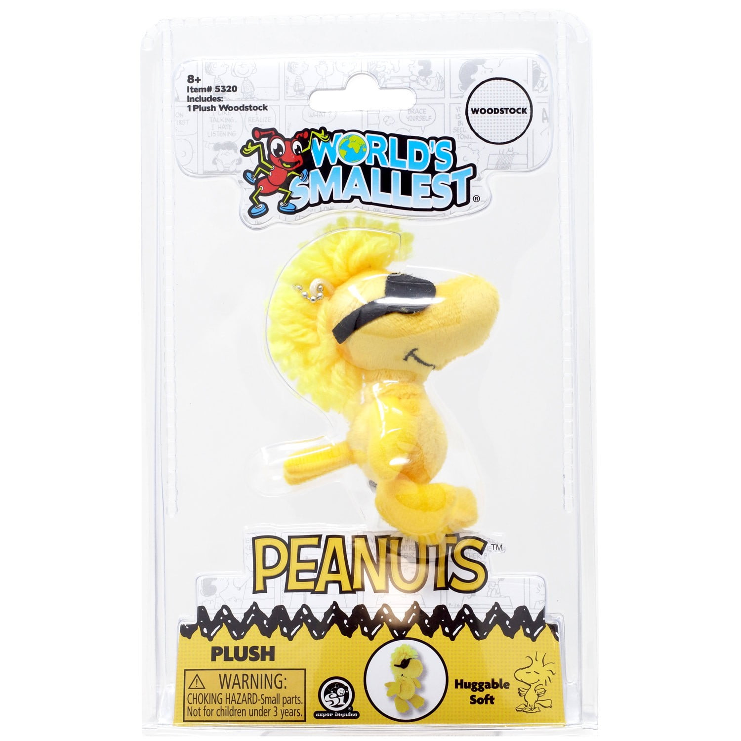 Super Impulse, World's Smallest Peanuts Plush, Woodstock, 3.5-inch
