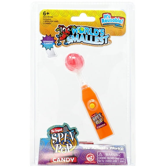 World's Smallest The Original Spin Pop Orange Candy