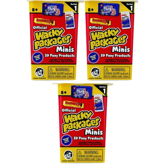 World's Smallest Wacky Packages Minis Series 1 Mystery Pack (Bundle of 3)
