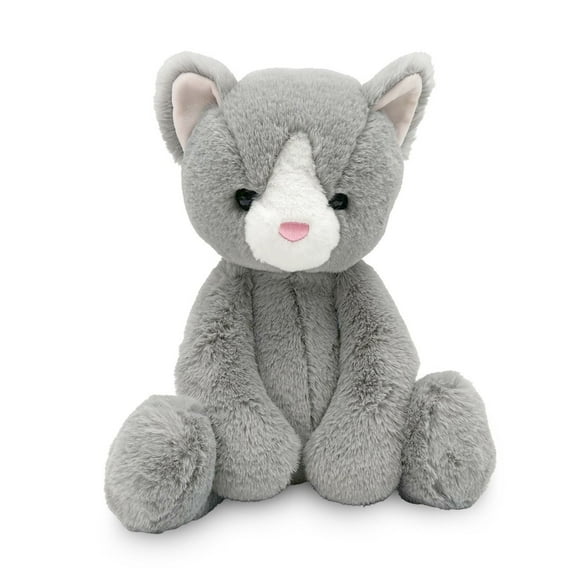 World's Softest Lushee Karing Kitten Large Soft Plush 16" Gray and White Cat