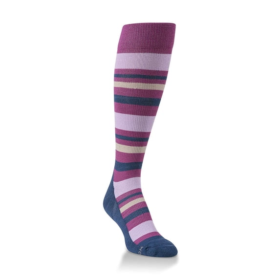 World's Softest Sensitive Collection Women's One Size Support Over-the-Calf Socks, Rainy Day Stripe