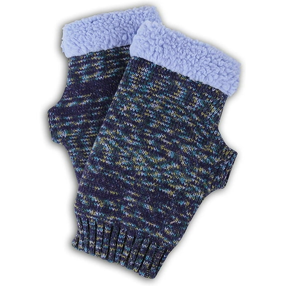 World's Softest Weekend Collection Women's One Size Sherpa-Lined Ragg Gloves, Peacock