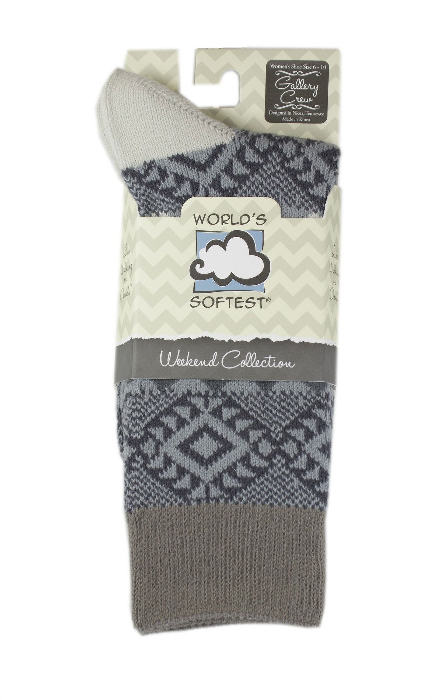 World s Softest Women s Knit Gallery Crew Socks One Size Fits Most (Shady)