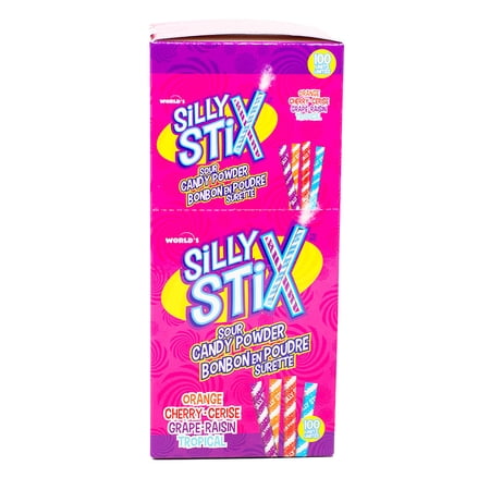 World's Sour Silly Stix, (100 Count), 186g/8.5 oz