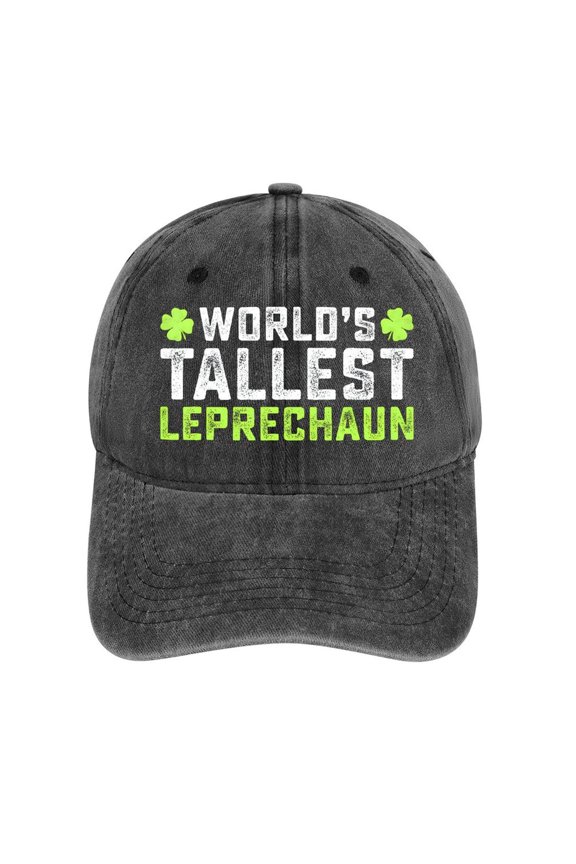 World’s Tallest Leprechaun Charcoal Baseball Cap for Men Women, Adjustable Snapback Hats Cotton Hat