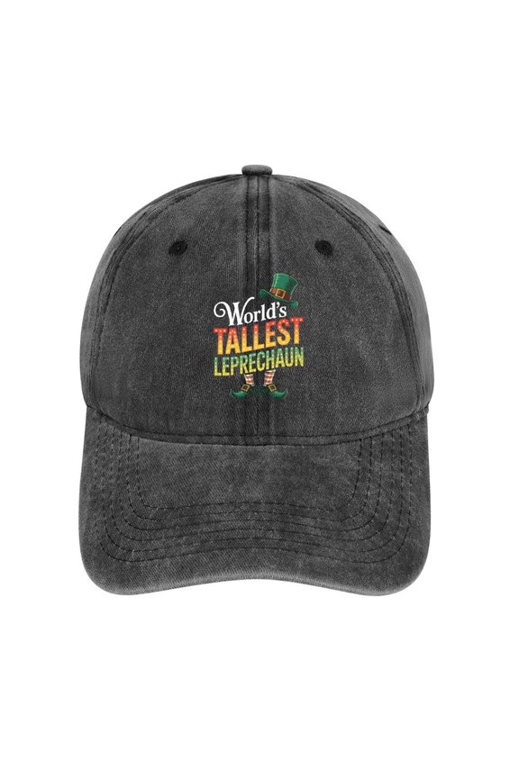 World’s Tallest Leprechaun Charcoal Baseball Cap for Men Women, Adjustable Snapback Hats Cotton Hat
