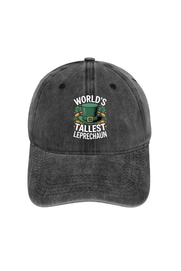 World’s Tallest Leprechaun Charcoal Baseball Cap for Men Women, Adjustable Snapback Hats Cotton Hat