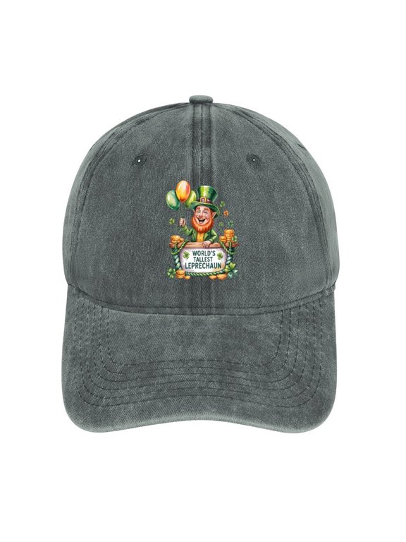 World’s Tallest Leprechaun Gray Baseball Cap for Men Women, Adjustable Snapback Hats Cotton Hat