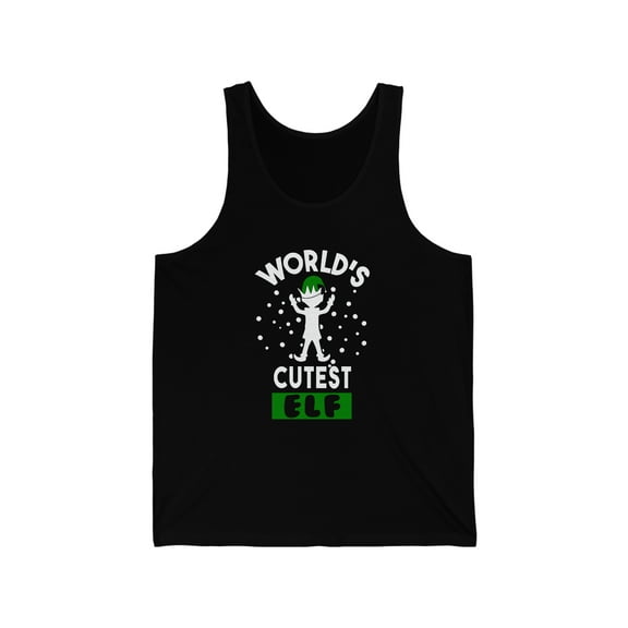 World's cutest elf Unisex Tank Top, XS-2XL Holidays Xmas Christmas Elves