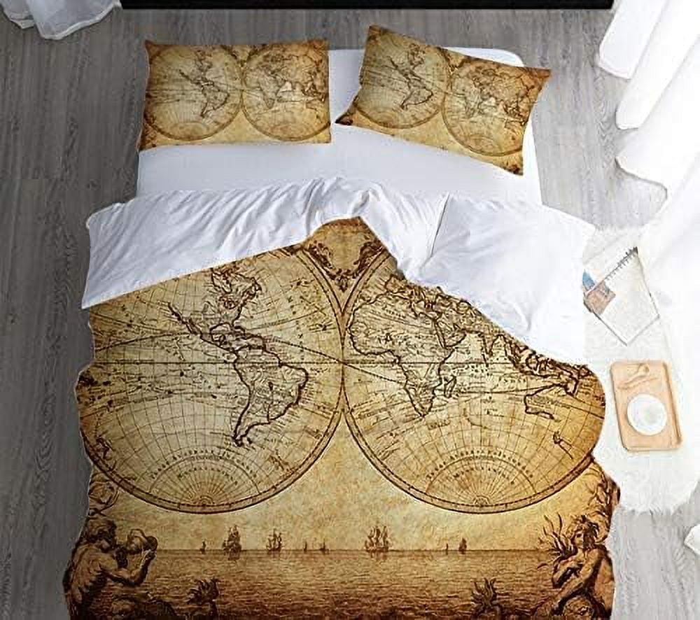 World's map Duvet Cover Set,Bedding Set for Kids and Adult, Home Decor ...