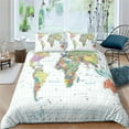 thumbnail image 1 of World's map Duvet Cover Set,Bedding Set for Kids and Adult, Home Decor, Queen Size, 1 of 4