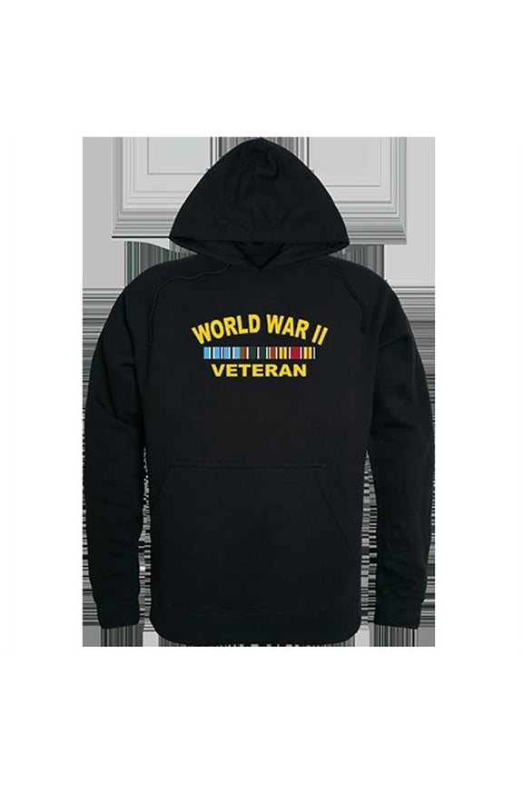 WorldWar II Vet Graphic Pullover Sweatshirt, Black - Large
