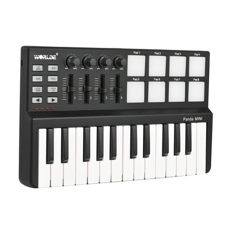 Worlde Panda mini Portable Mini 25-Key USB Keyboard and Drum Pad MIDI Controller
