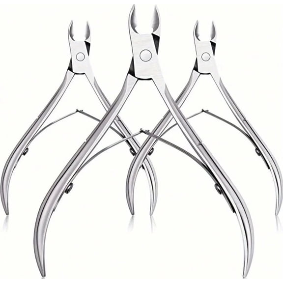 WorldofKikka 3 PACK CUTICLE CUTTER CUTICLE NIPPERS POINTED BLADE CURTICLE TRIMMER STAINLESS STEEL NAIL CLIPPER MANICURE TOOL