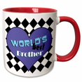 thumbnail image 1 of 3drose, Worlds Best Brother, 11oz Two-tone Red Mug, 1 of 6