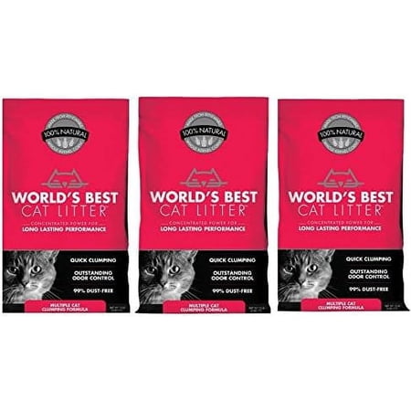 Worlds Best Cat Litter Multiple Cat Clumping Formula, 15 Pound Bag (3 Pack)