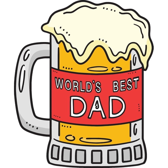 Worlds Best Dad Beer Mug Edible Image Cake Topper for Quarter Sheet Cake, by Tnct. (1 Count)