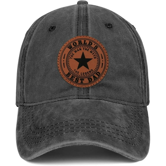 Worlds Best Dad Ever Hat Birthday Gifts for Dad from Daughter Son Adjustable Leather Patch Dad Cap