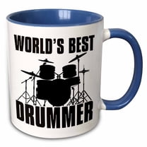 3drose, Worlds Best Drummer, 15oz Two-tone Blue Mug