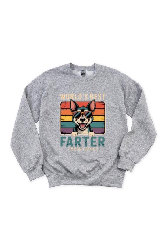 Worlds Best Farter I Mean Father Dad Dog Funny Pet Joke Sweatshirt, for men & women, up to size 5XL