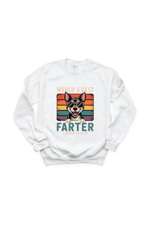 Worlds Best Farter I Mean Father Dad Dog Funny Pet Joke Sweatshirt, for men & women, up to size 5XL