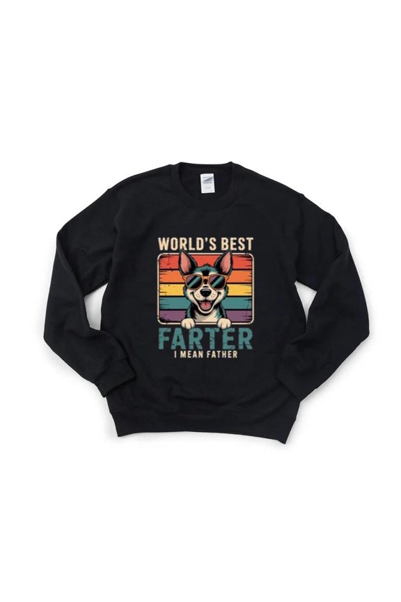 Worlds Best Farter I Mean Father Dad Dog Funny Pet Joke Sweatshirt, for men & women, up to size 5XL