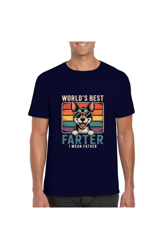 Worlds Best Farter I Mean Father Dad Dog Funny Pet Joke T-Shirt, for men & women, up to size 5XL
