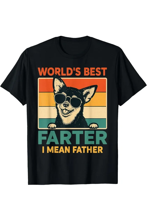 Worlds Best Farter I Mean Father Fathers Day Funny Dad Dog Graphic Unisex T-Shirt up to size 5XL