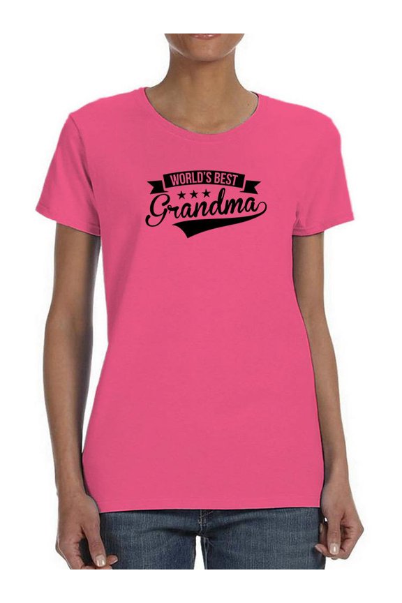 Worlds Best Grandma T-Shirt Shaped T-Shirt Women -Smartprints Designs, Female Small