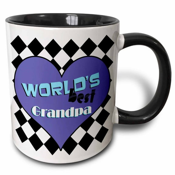 3drose, Worlds Best Grandpa, 15oz Two-tone Black Mug