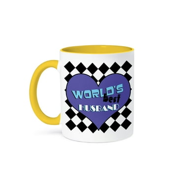 3dRose, Worlds Best Husband, 11oz Two-Tone Yellow Mug