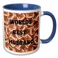 thumbnail image 1 of 3drose, Worlds Best Husband on Pile of Footballs, 15oz Two-tone Blue Mug, 1 of 6