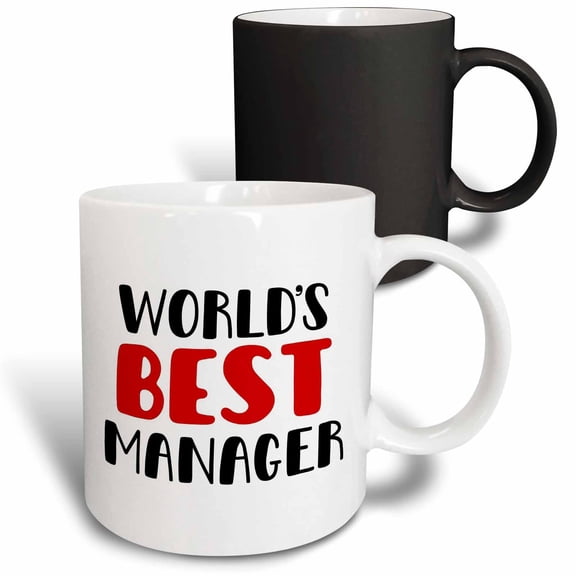 3drose, Worlds Best Manager, 11oz Magic Transforming Mug