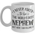 thumbnail image 1 of Worlds Best Nephew Mug from Aunt Uncle Birthday Christmas Graduation Ideas for Teens Appreciation Keepsake for Him 11 or 15 oz White Ceramic Coffee Cu, 1 of 2