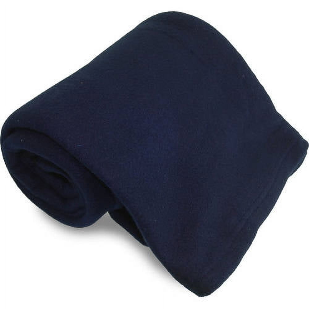 Navy Blue Microfleece Lightweight Travel Blanket, 50x60 Inch